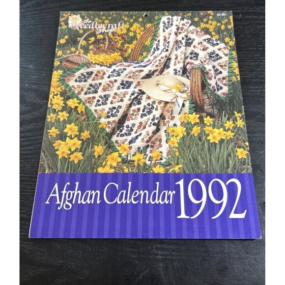 Vintage 1992 AFGHAN CALENDAR THE NEEDLECRAFT SHOP 12 DESIGNS CROCHET PATTERNS - Picture 2 of 5